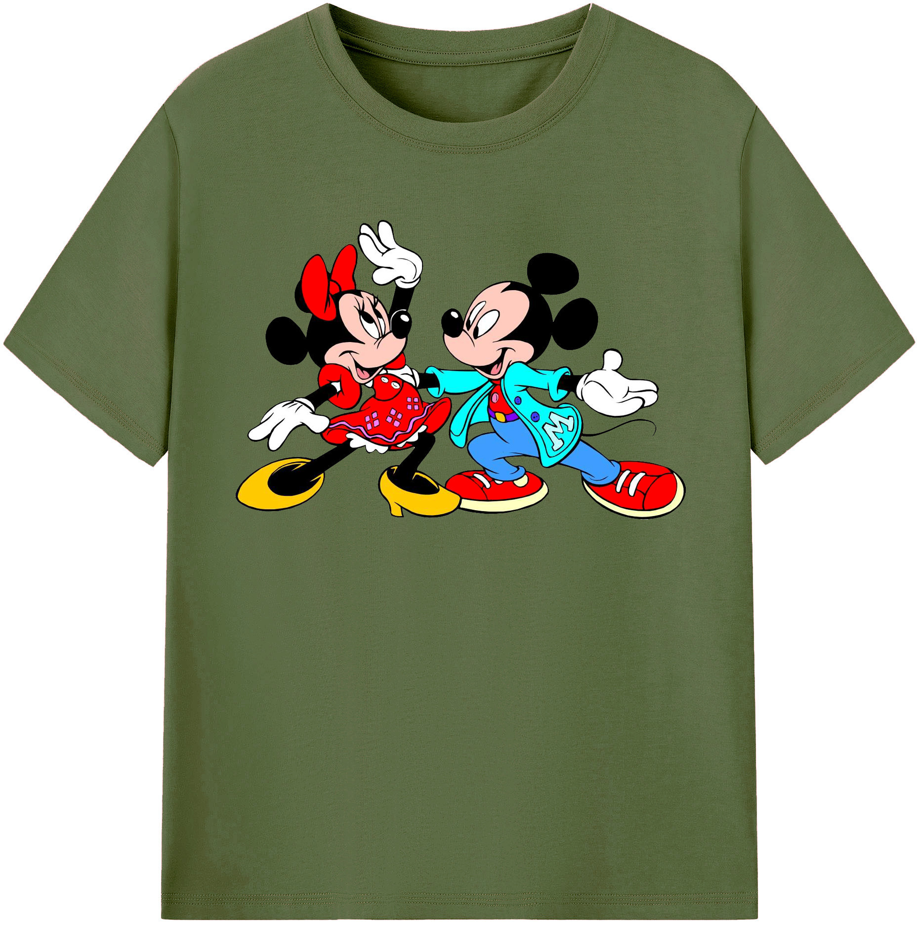 （画像用） ミッキーマウス Mickey Mouse 綿100％半袖Tシャツ（フロントプリント）